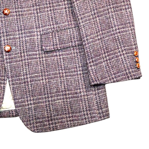 Alexander Dean x Harris Tweed Overcheck Dogstooth Wool Sport Coat 42R - Picture 6 of 7